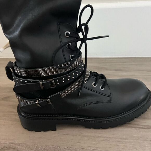 New in Box Steve Madden Over the knee Bronte boot with crystal buckles size 11 - Picture 6 of 15